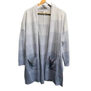 Athleta Light Blue Ombre Cashmere Wool Blend Women's Knit Open‎ Cardigan Size M